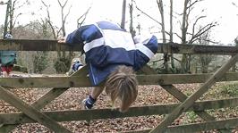 Louis gets a bit stuck doing his stunt on the second movie clip at Bickham Bridge